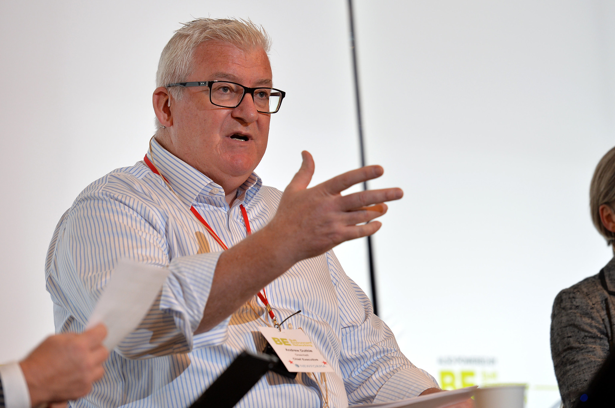 An image of Greenbelt CEO Andrew Duthie speaking at the BEN Conference